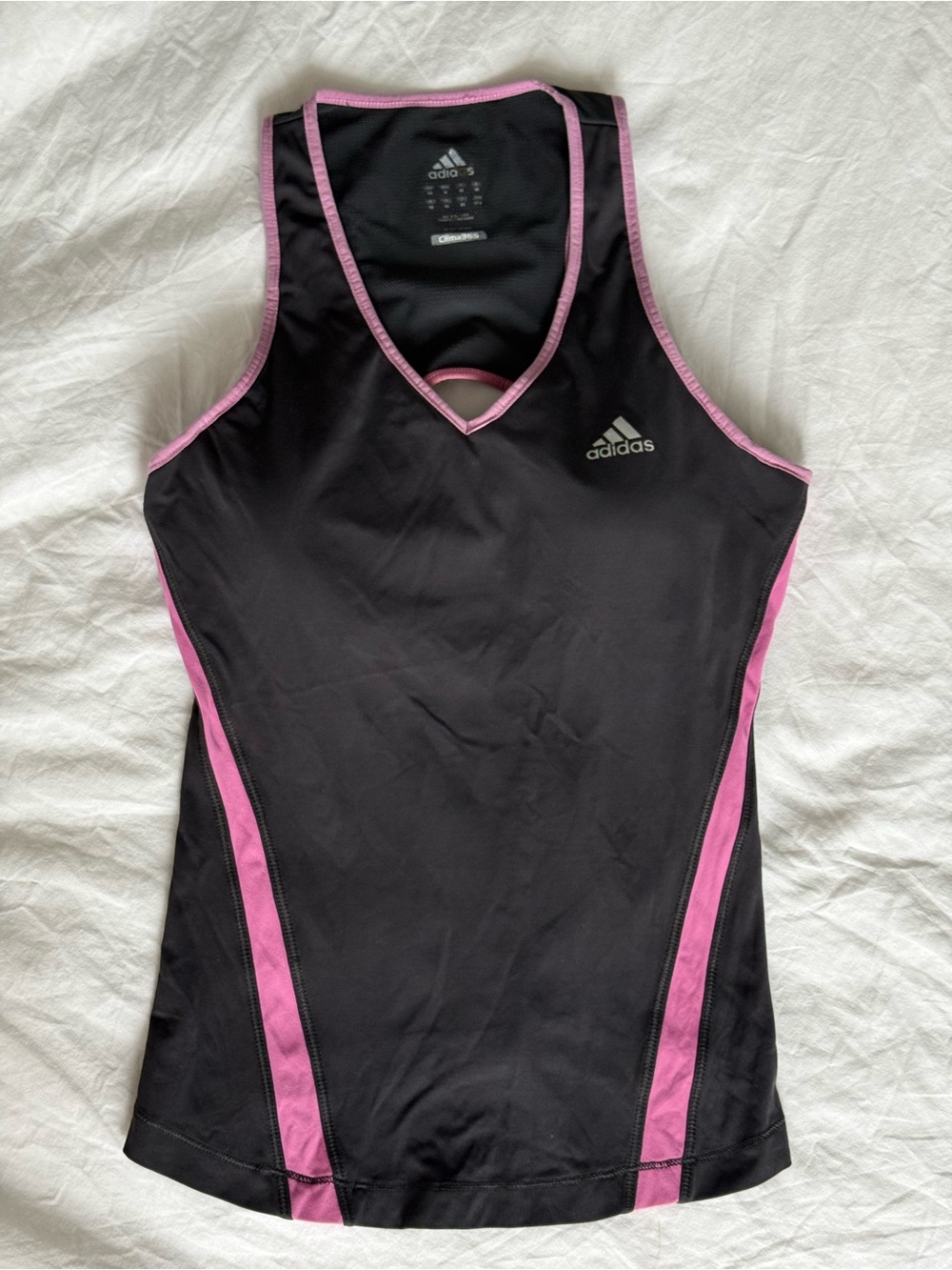 adidas Black Tank Top with Pink Trim — Women’s Racerback